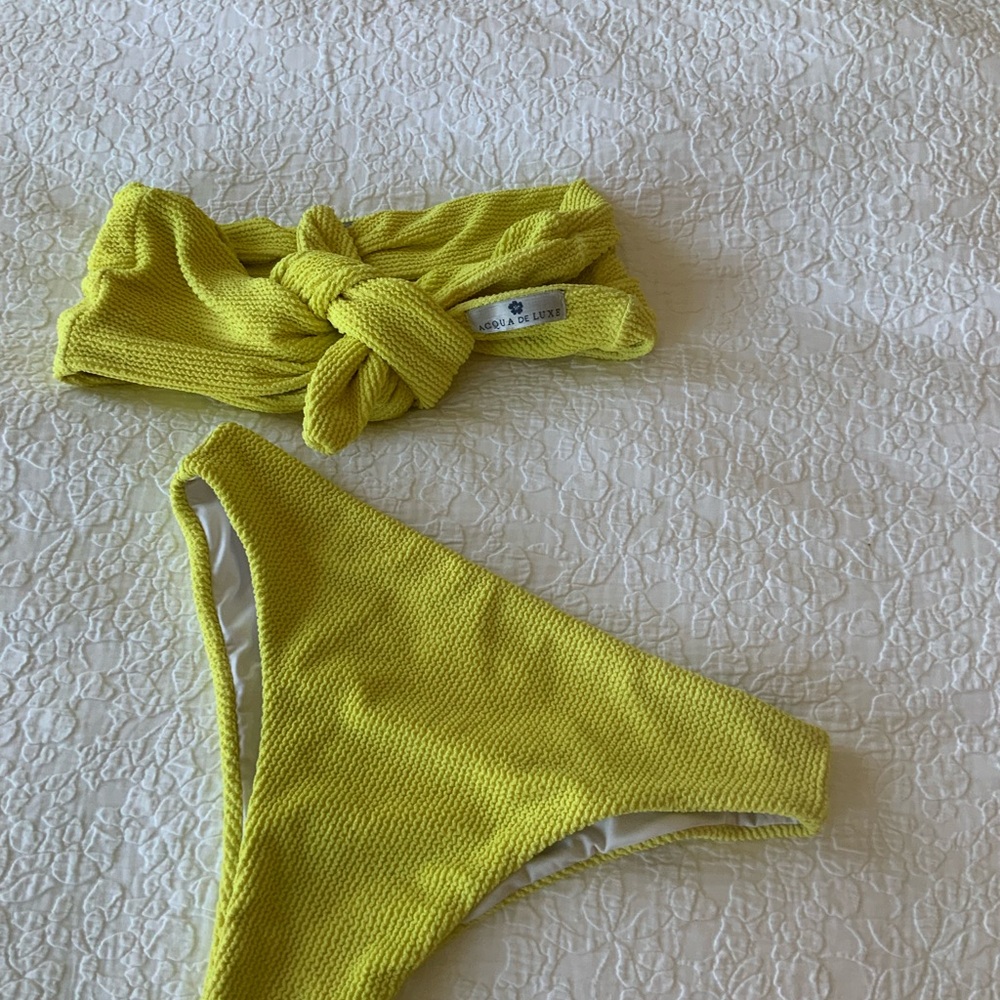 Solid & Striped Yellow Bikini Set - image 1